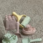Set de miniatura de cubo, pala y rodillo para la playa - Miniaturas de verano