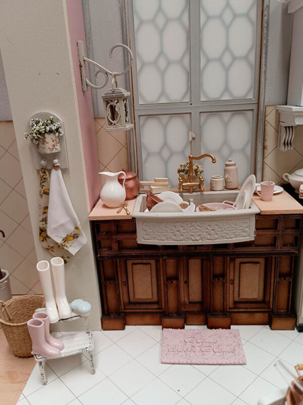 Kit miniatura mostrador para fregadero